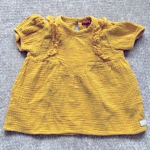 Seven for All Mankind Tunic Top Shirt, Mustard, Waffle Knit, 100% Cotton, 3T